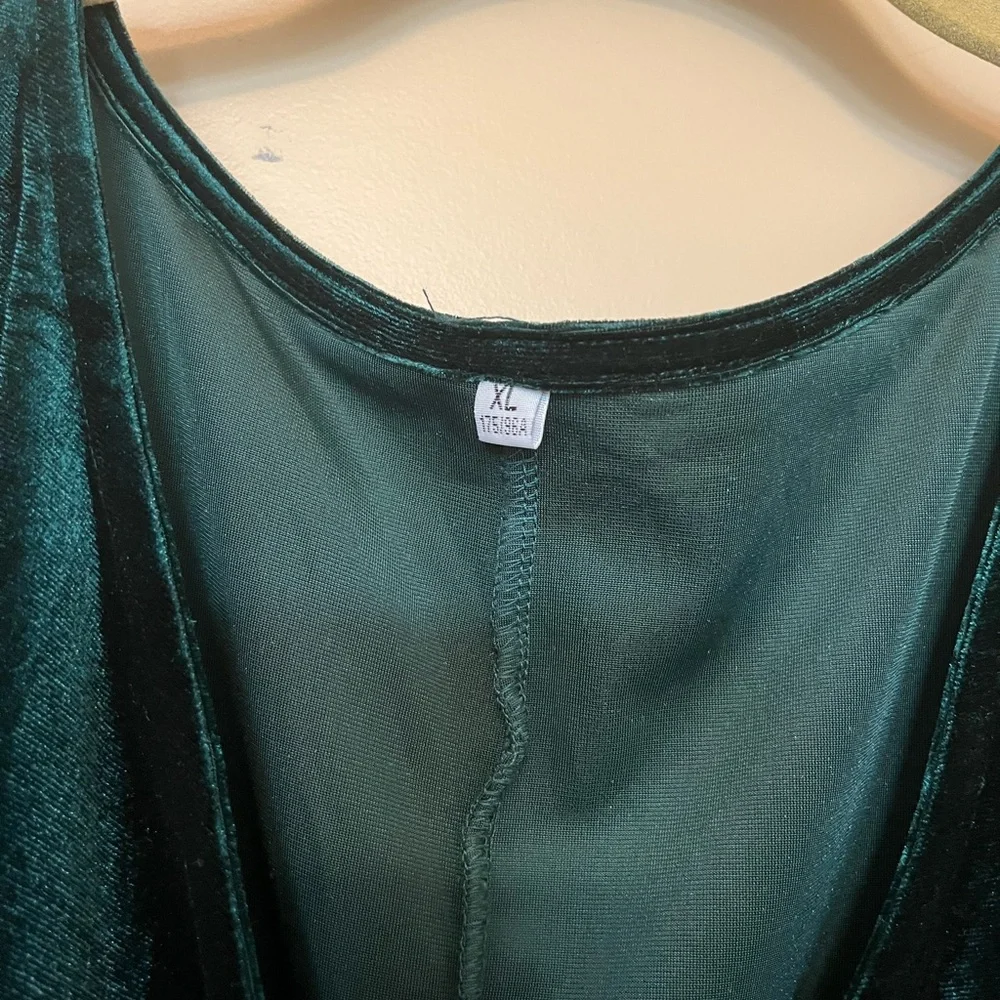 Green Velvet Dress - Picture 2 of 5